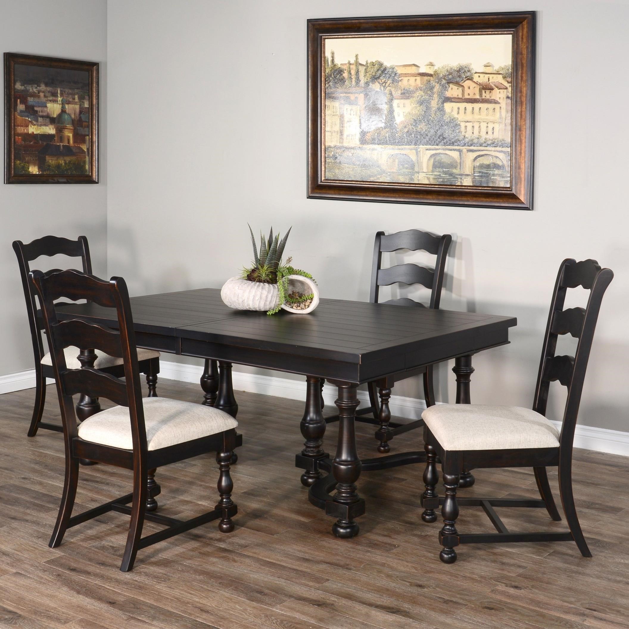 Sunny Designs Scottsdale BW Transitional 5Piece Dining Set with